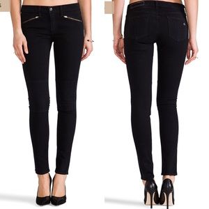 Rag & Bone Black Ridley Moto Jeans